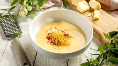 Photo of Сырный суп с беконом и зеленью