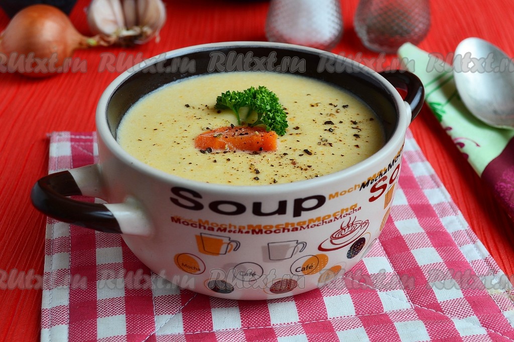 Фото 66 — Сырный суп с курицей и картофелем